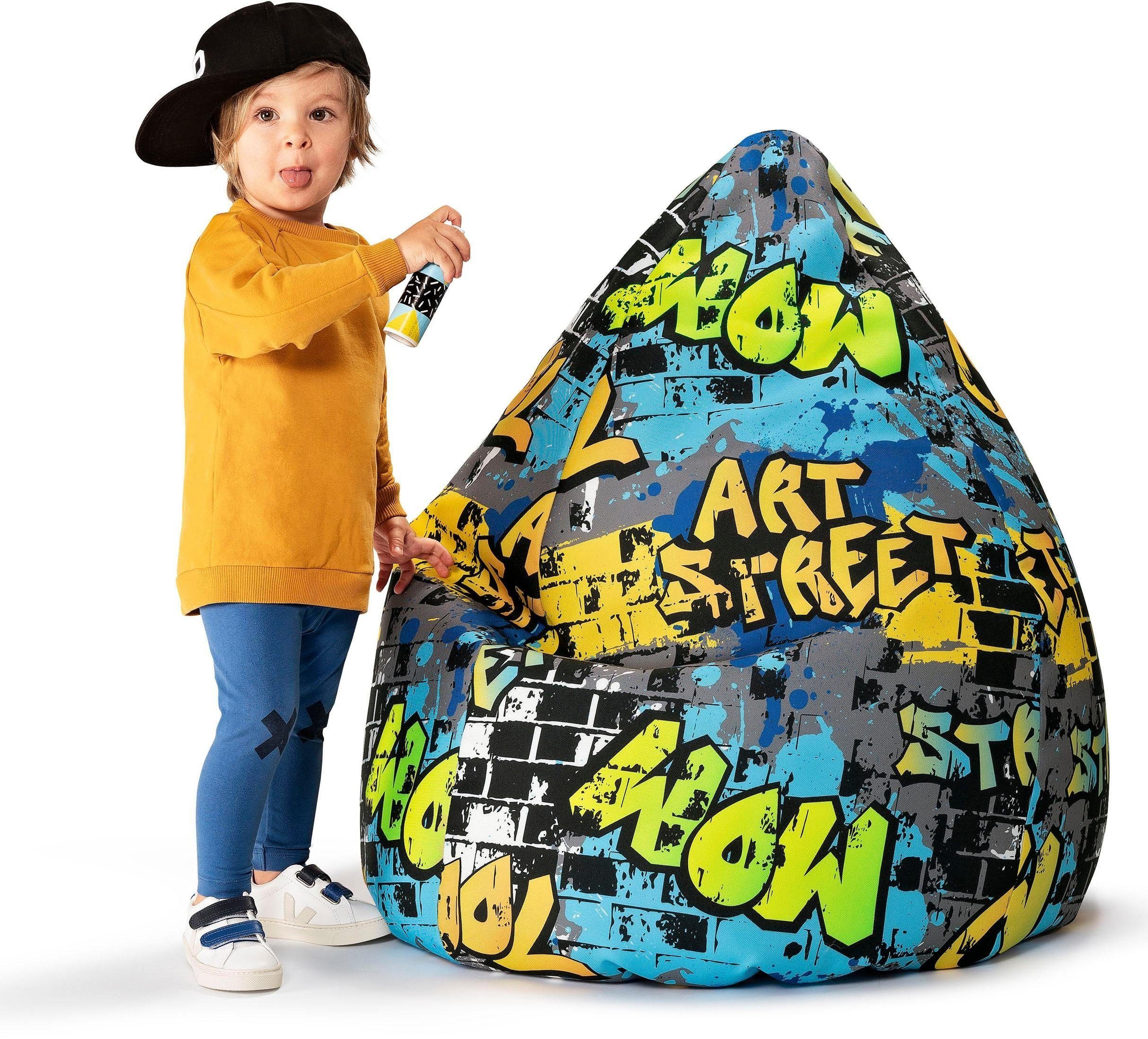 Sitting Point Sitzsack BeanBag Cool 220 l Gelb Bunt günstig online kaufen