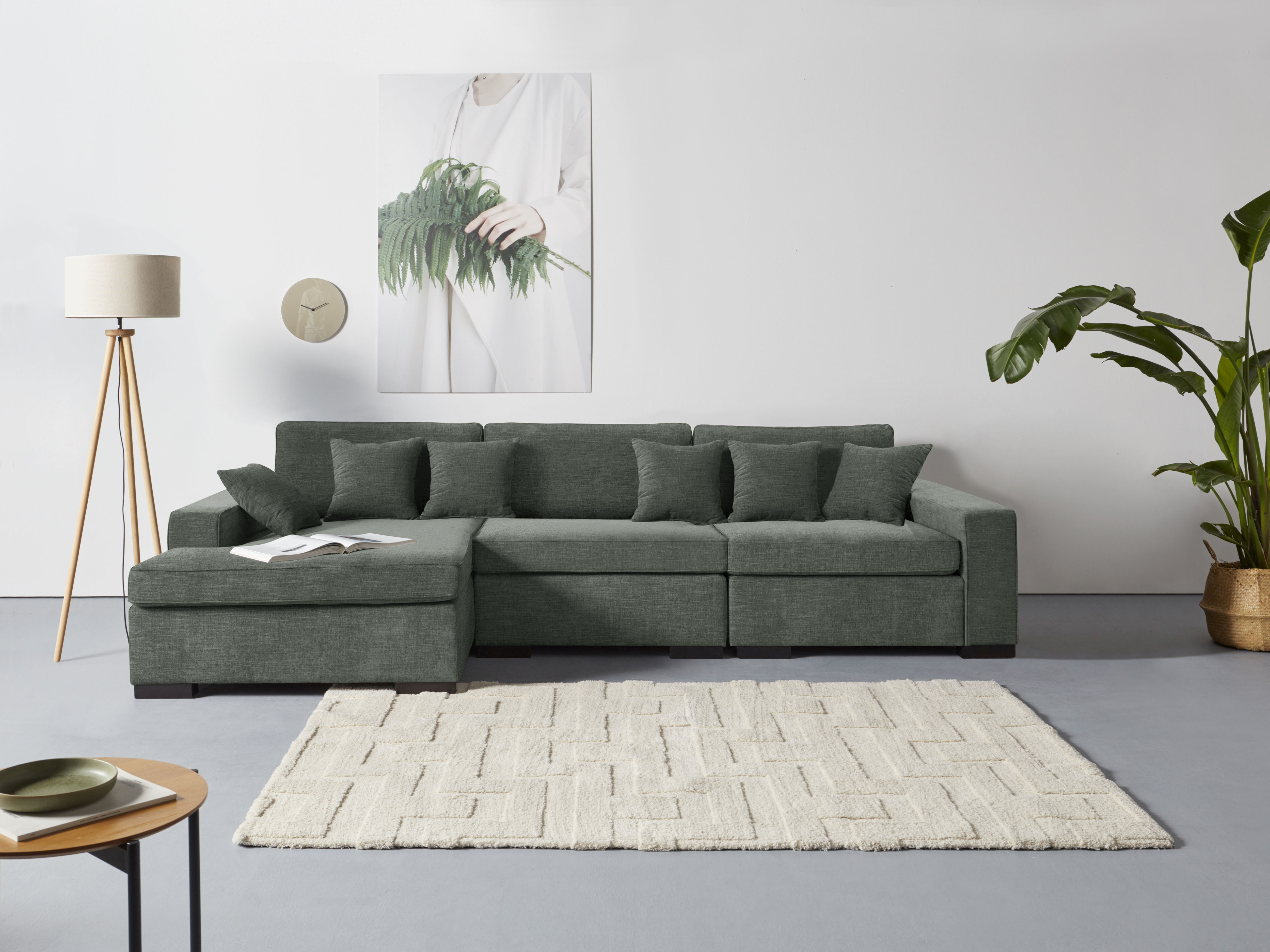Home affaire Ottomane "Skara L-Form", Lounge-Sofa mit Federkernpolsterung, günstig online kaufen