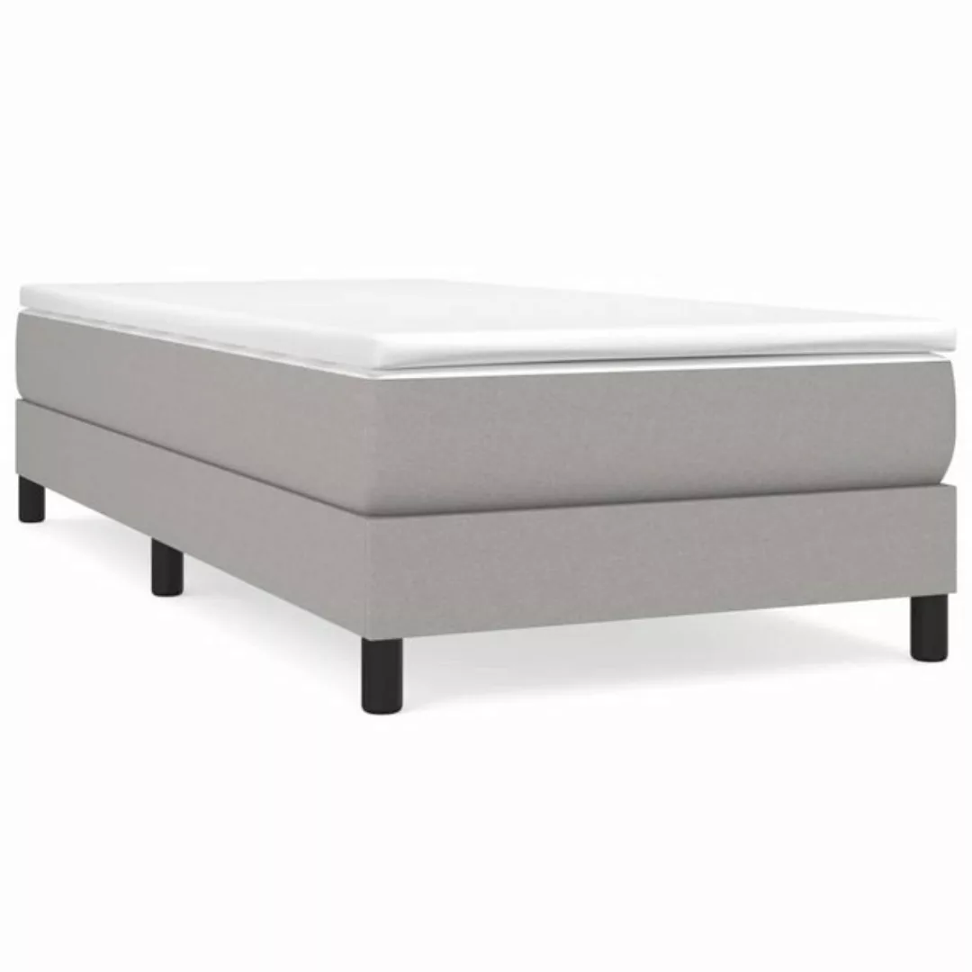 furnicato Bett Boxspringbett mit Matratze Hellgrau 80x200 cm Stoff günstig online kaufen