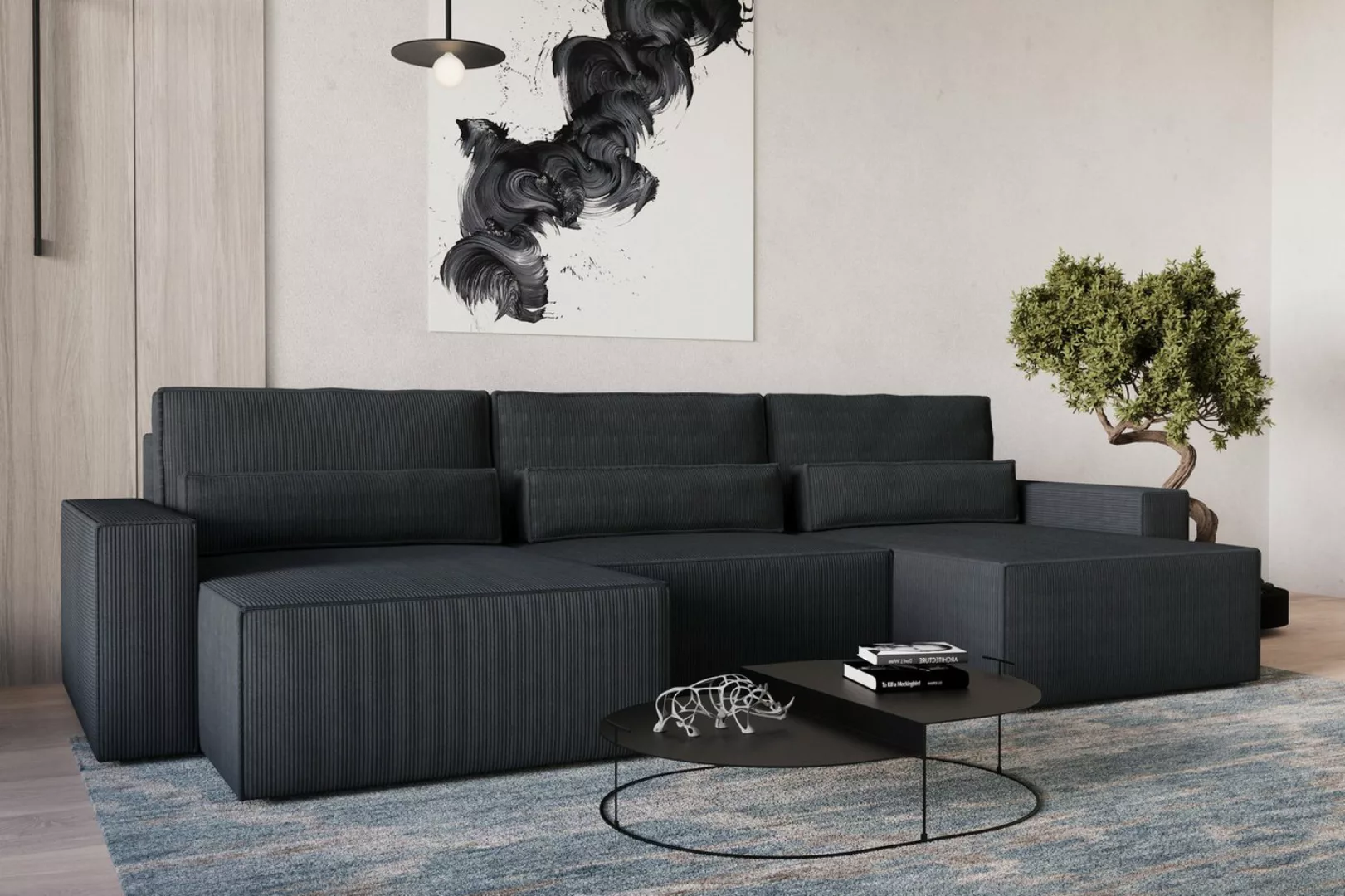 MOEBLO Wohnlandschaft DENVER U MINI, aus Cord, Couch Cord für Wohnzimmer Sc günstig online kaufen