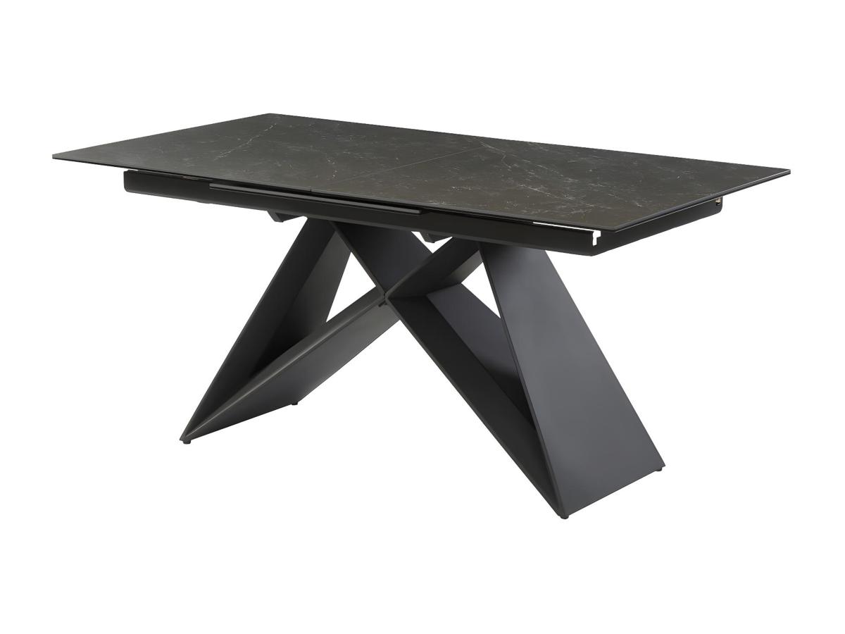 Esstisch ausziehbar - 6 bis 8 Personen - Keramik & Metall - Schwarz - LISBY günstig online kaufen