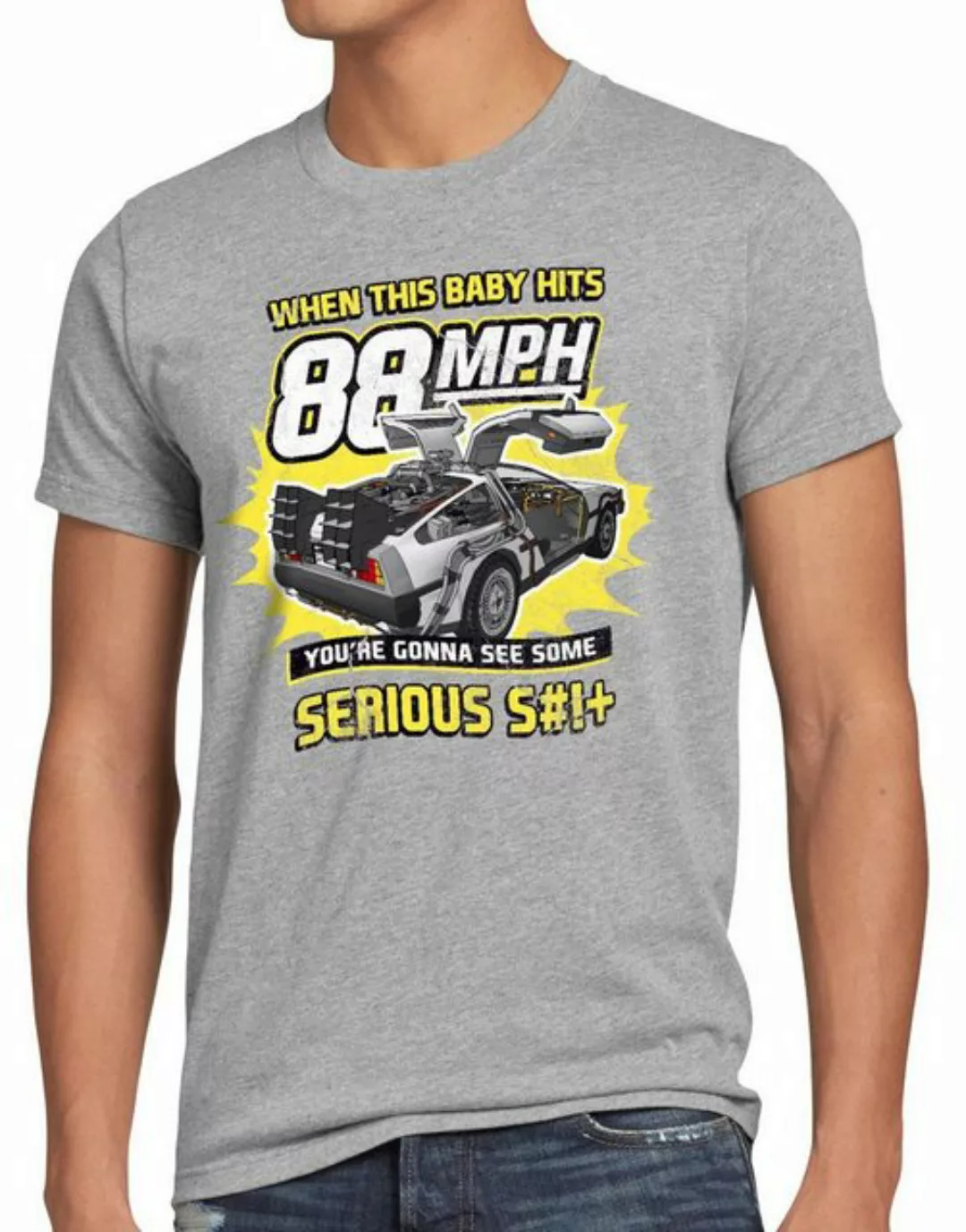 style3 Print-Shirt Herren T-Shirt 88mph delorean zukunft delorean zurück in günstig online kaufen