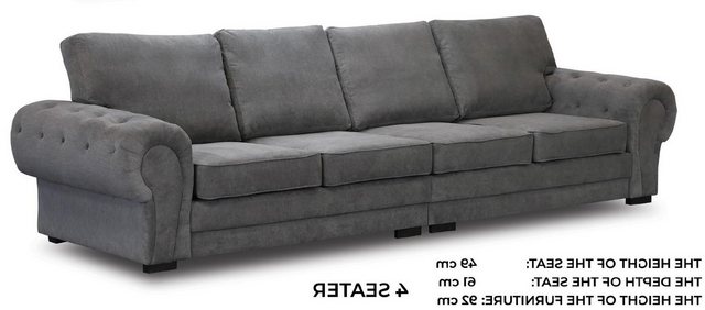 Xlmoebel Sofa Gemütliches graues Viersitzer-Sofa mit klassischer Polsterung günstig online kaufen