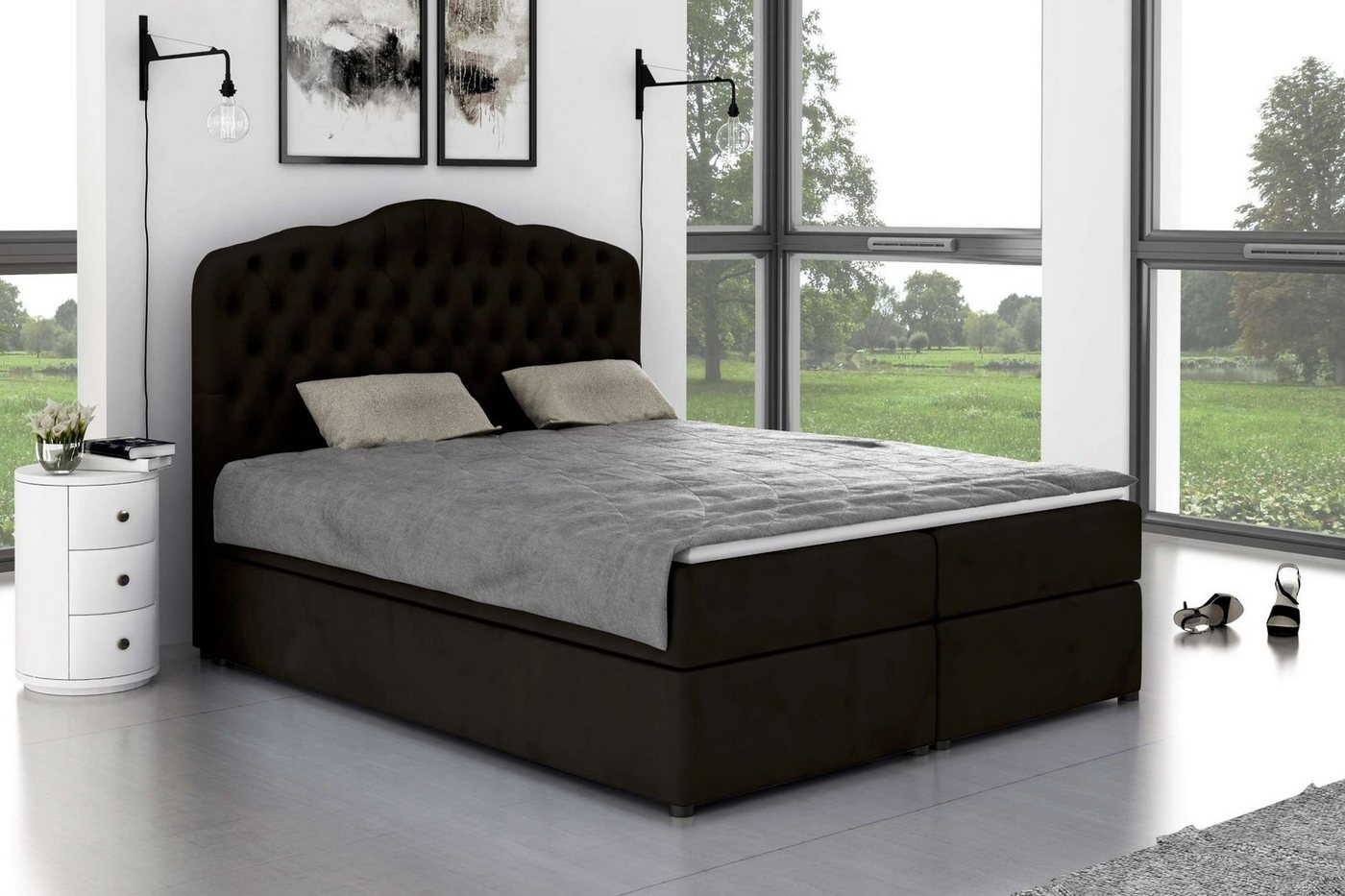 99rooms Boxspringbett Dorin (Schlafzimmerbett, Bett), 140/160/180/200 x 200 günstig online kaufen