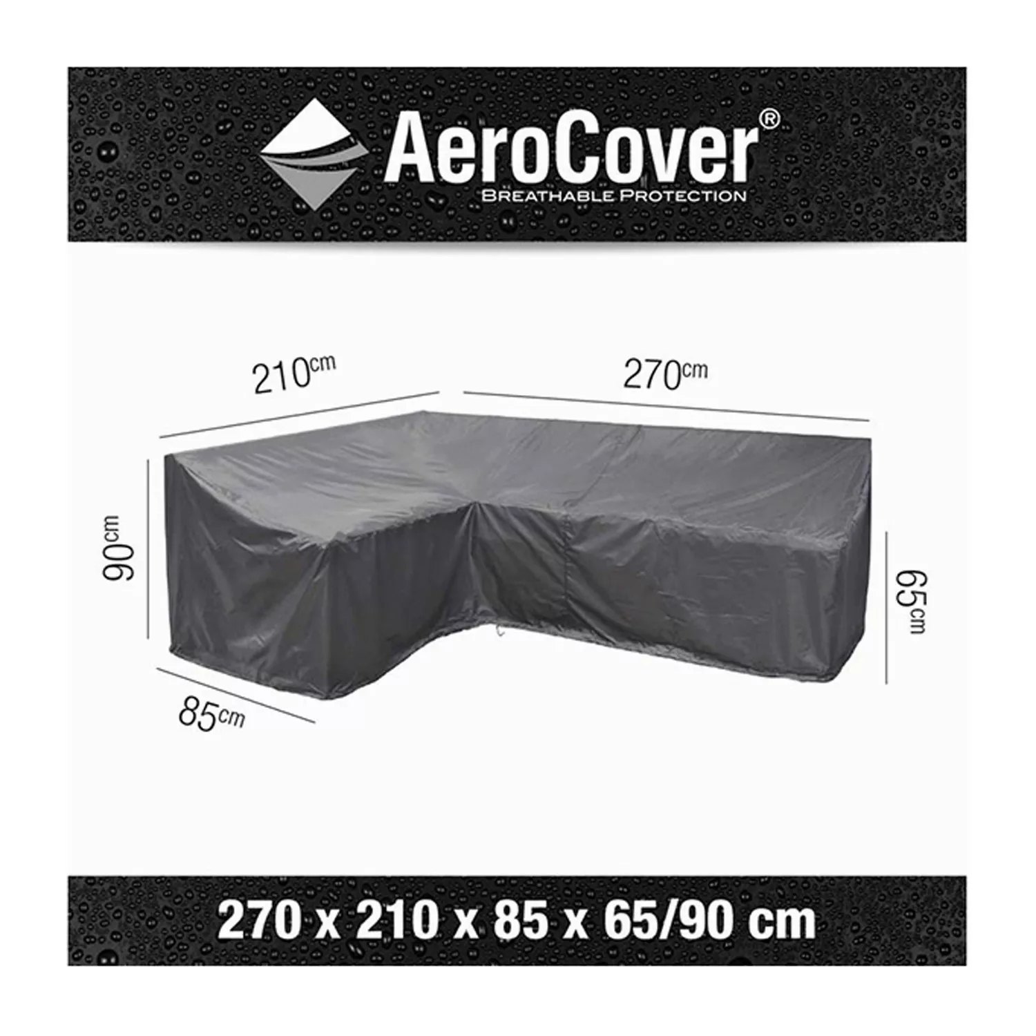 Aerocover Schutzhülle für Eck-Lounge Links 210 cm x 270 cm Anthrazit günstig online kaufen