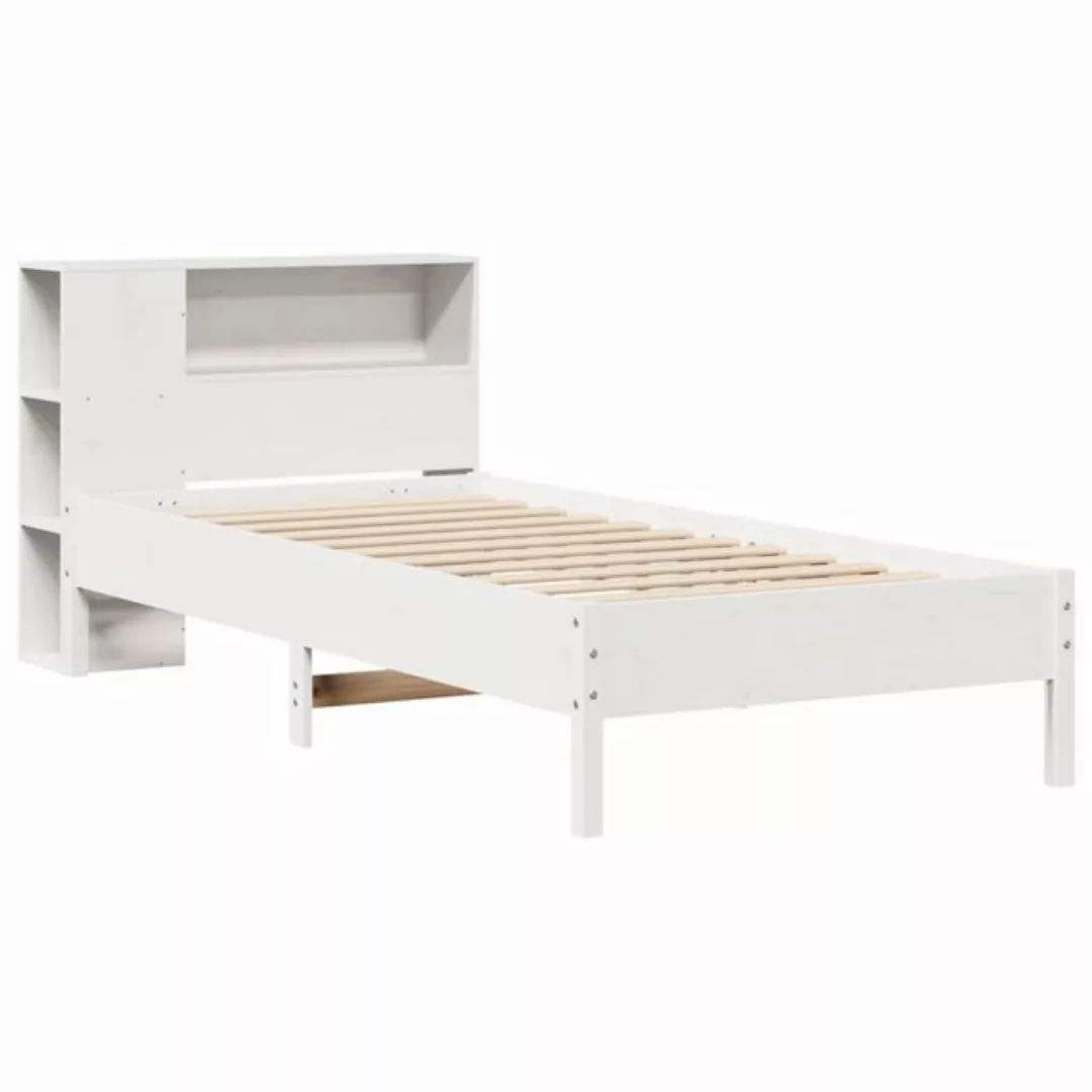 vidaXL Bett Massivholzbett mit Regal ohne Matratze Weiß 75x190 cm Kiefer günstig online kaufen