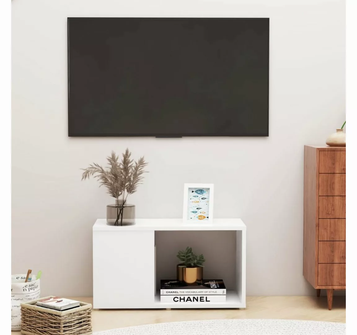 vidaXL TV-Schrank TV-Schrank Weiß 60x24x32 cm Spanplatte Lowboard günstig online kaufen