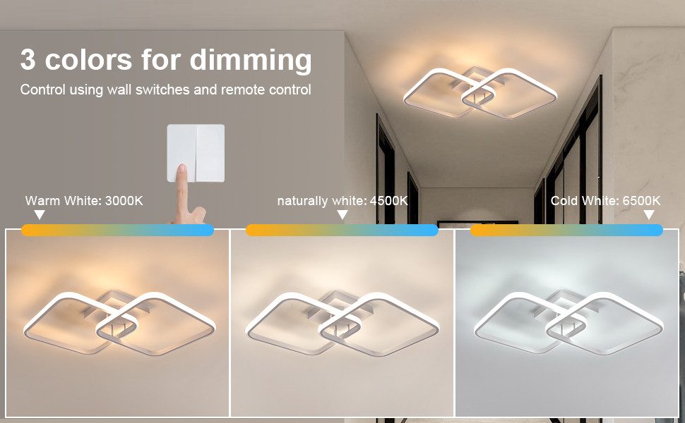Goeco LED Deckenleuchte LED-Aluminiumlampe, quadratische Wohnzimmerlampe, günstig online kaufen