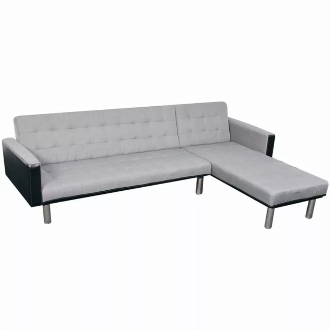 vidaXL Sofa Schlafsofa L-Form Stoff Schwarz und Grau günstig online kaufen