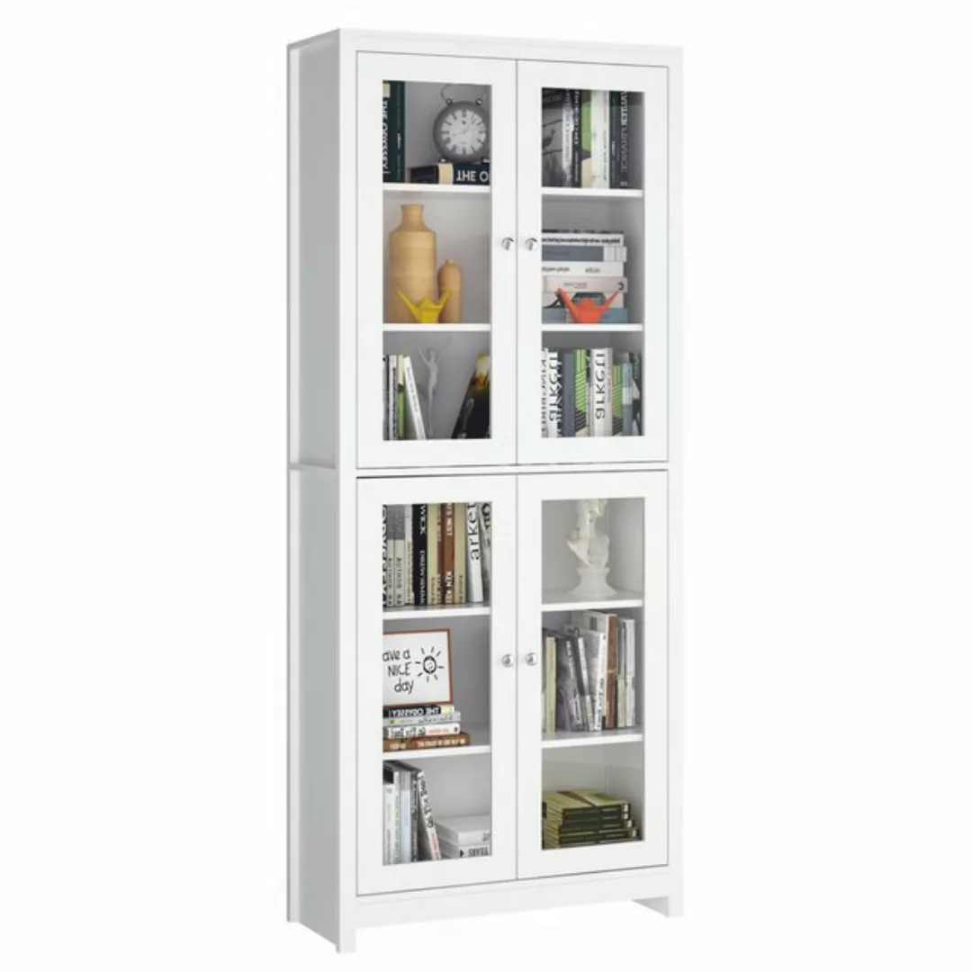 Homfa Vitrine Vitrinenschrank, Bücherschrank, Wohnzimmerschrank Hochschrank günstig online kaufen