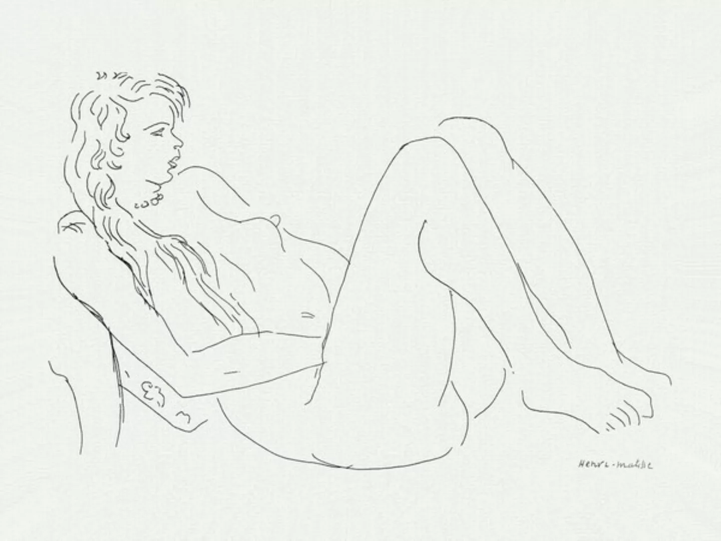 Poster / Leinwandbild - Henri Matisse: Akt Mit Halskette Und Langen Haaren günstig online kaufen