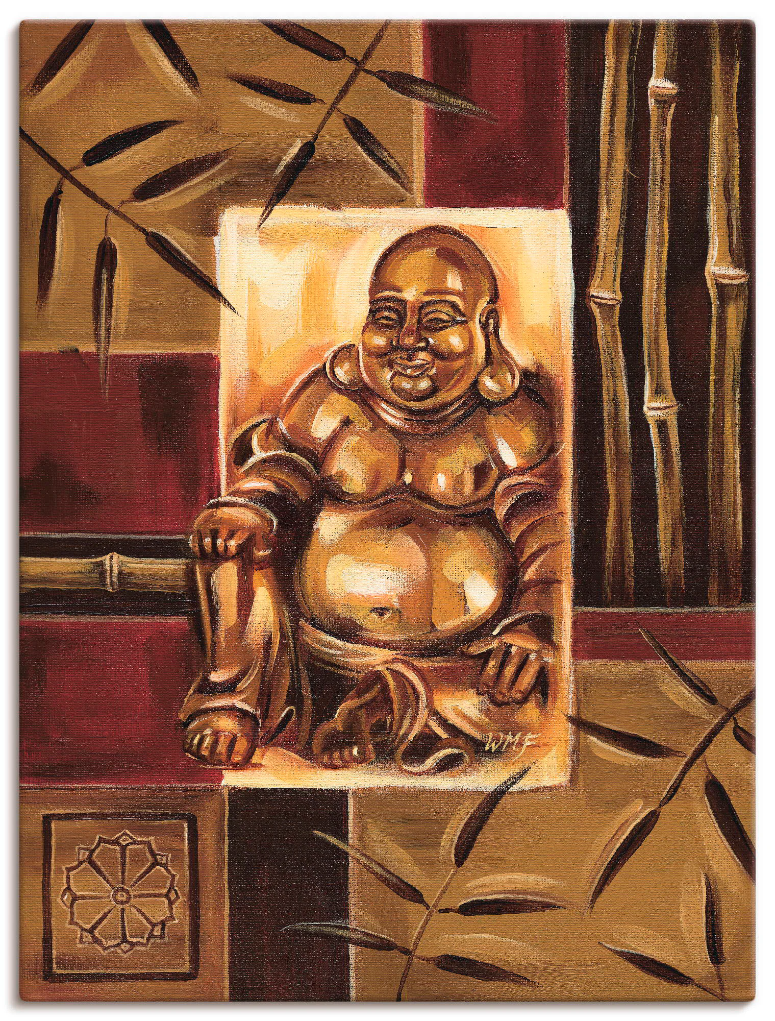 Artland Wandbild "Lachender Buddha", Religion, (1 St.), als Leinwandbild, P günstig online kaufen