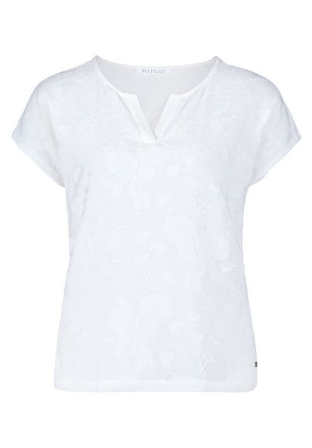 Betty&Co Kurzarmshirt Betty & Co Casual-Shirt mit V-Ausschnitt (1-tlg) Mate günstig online kaufen