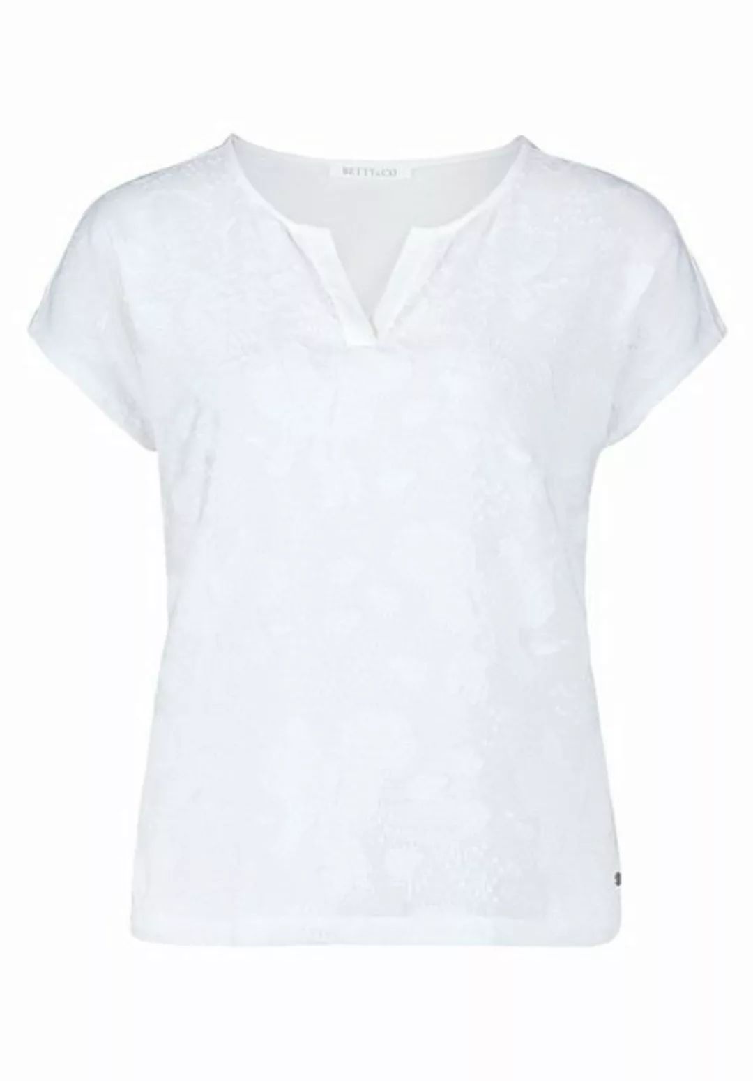 Betty&Co Kurzarmshirt Betty & Co Casual-Shirt mit V-Ausschnitt (1-tlg) Mate günstig online kaufen