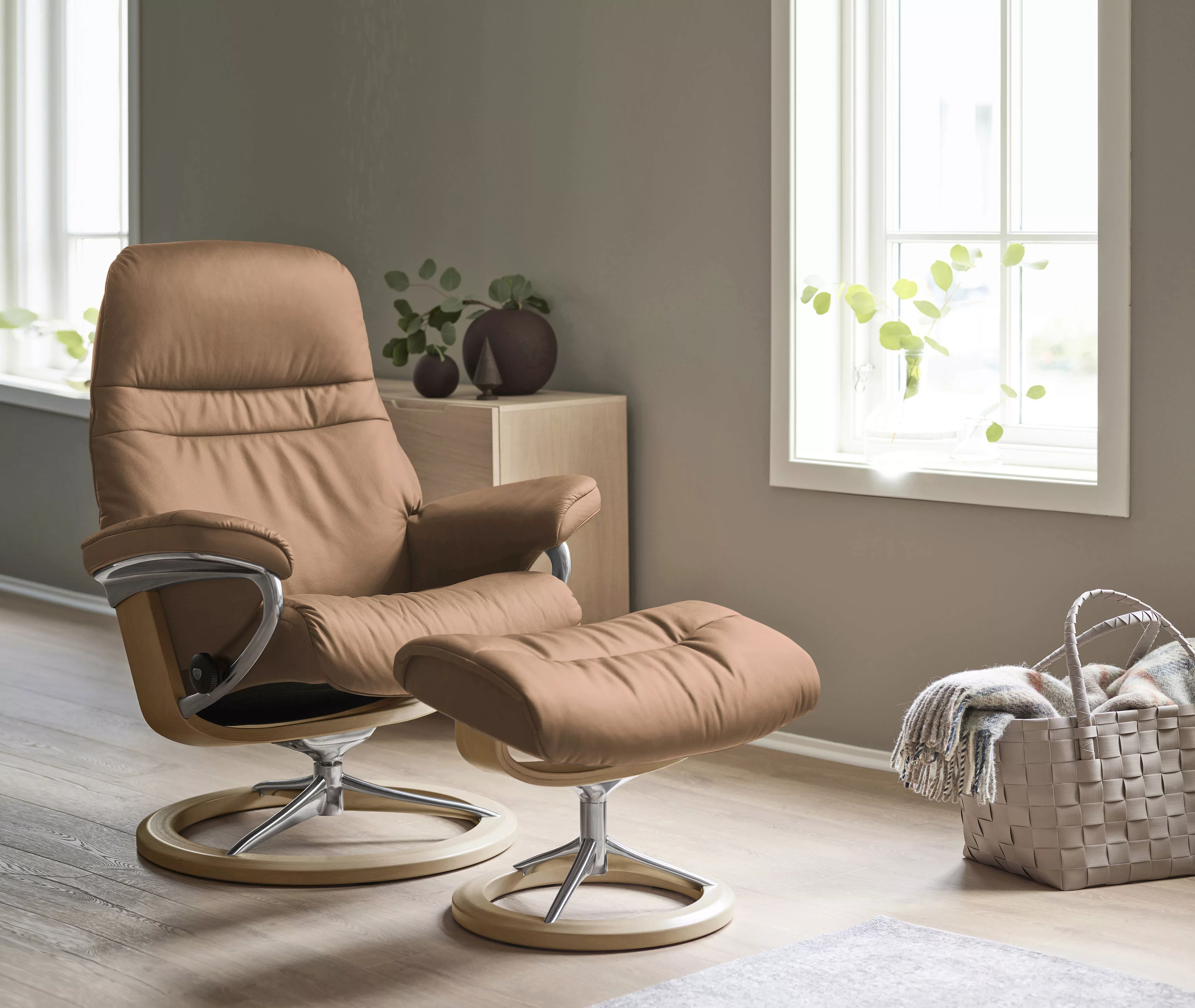 Stressless Relaxsessel "Sunrise", (Set, Relaxsessel mit Hocker), mit Signat günstig online kaufen