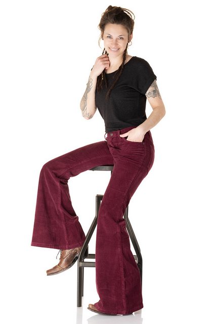 Comycom Schlaghose Damen Cord bordeaux günstig online kaufen