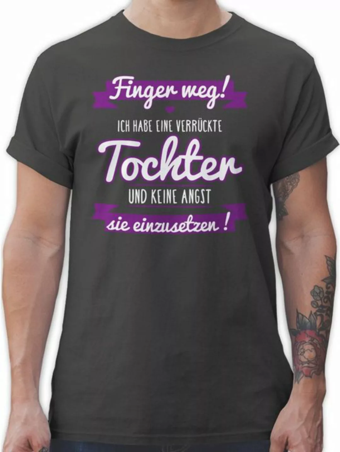 Shirtracer T-Shirt Ich habe eine verrückte Tochter lila Partner-Look Famili günstig online kaufen