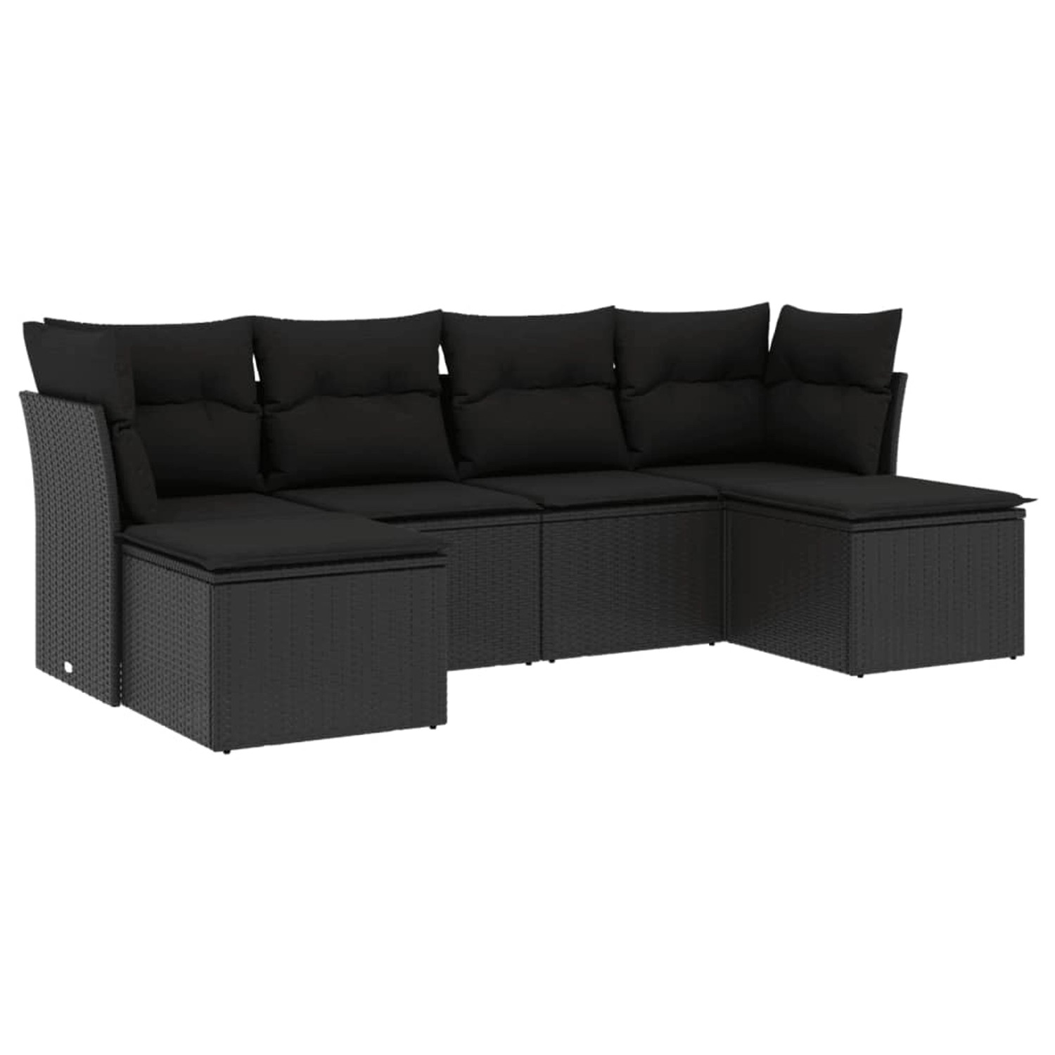 vidaXL 6-tlg Garten-Sofagarnitur mit Kissen Schwarz Poly Rattan Modell 26 günstig online kaufen