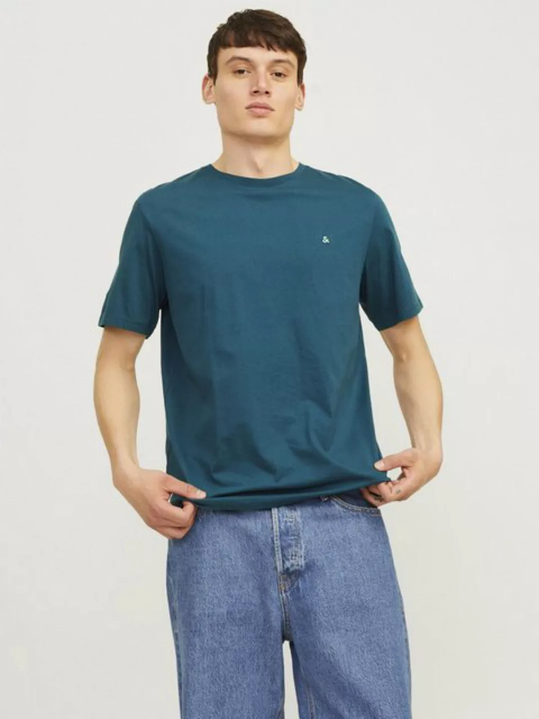 Jack & Jones Rundhalsshirt "JJEPAULOS TEE SS CREW NECK NOOS", mit Logo Stic günstig online kaufen