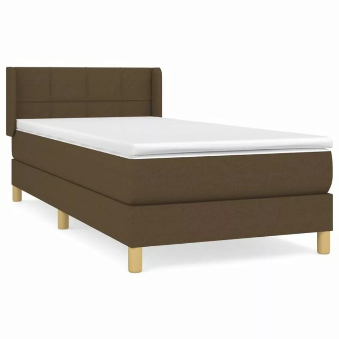 vidaXL Boxspringbett Boxspringbett mit Matratze Dunkelbraun 100x200 cm Stof günstig online kaufen