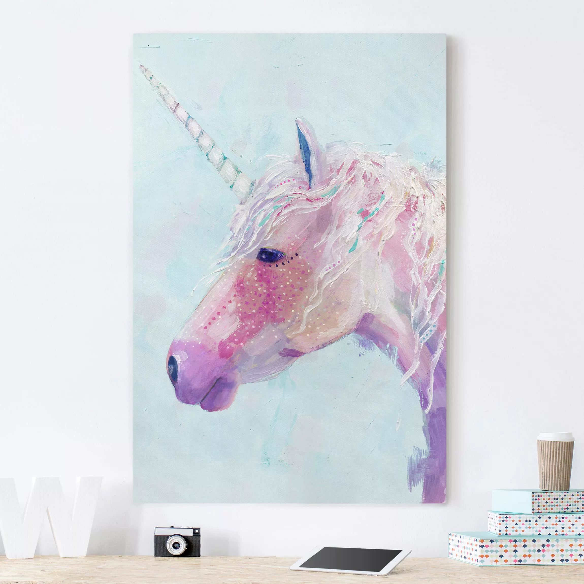 Leinwandbild - Hochformat Mystisches Einhorn II günstig online kaufen