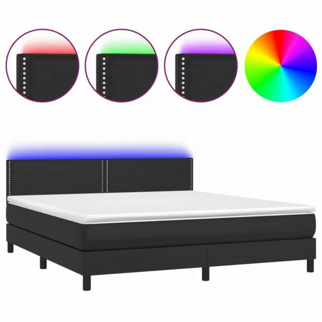 vidaXL Boxspringbett Bett Boxspringbett mit Matratze & LED Kunstleder (160 günstig online kaufen