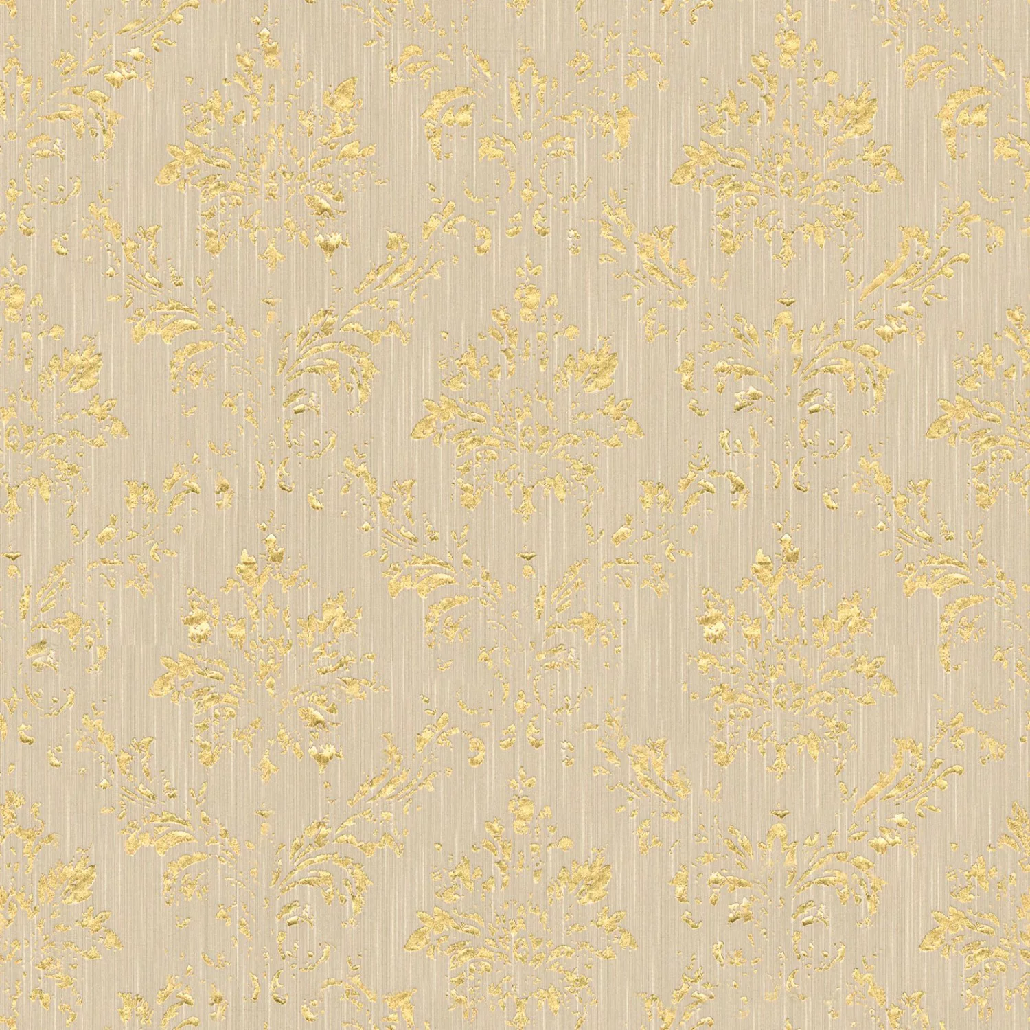Bricoflor Edle Tapete Rot Gold Metallic Textil Vliestapete mit Ornament für günstig online kaufen