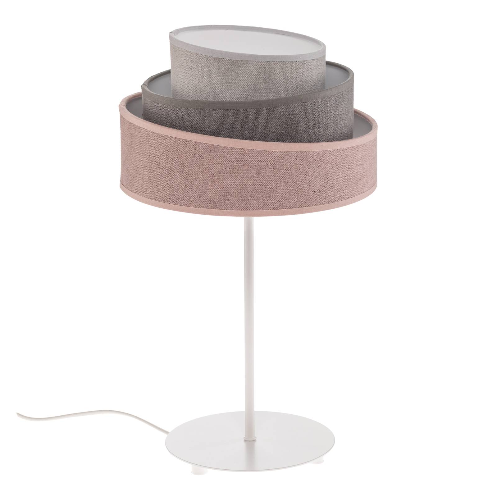 Tischlampe Pastell Trio pink/grau/hellgrau H 50cm günstig online kaufen