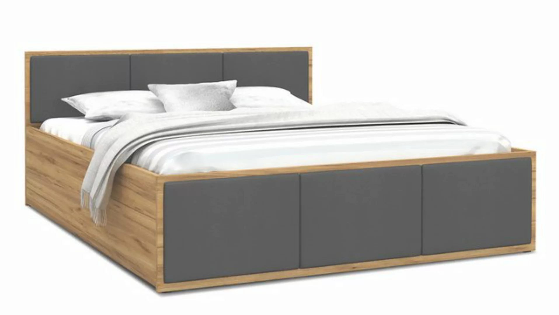 Siblo Bett Napoli D (Holzrahmen, Bettzeugbehälter), Möbelplatte günstig online kaufen