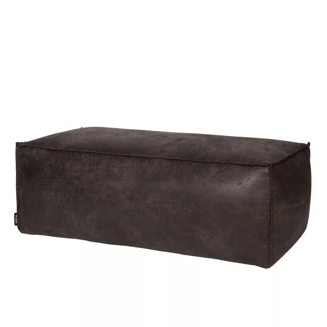 Sitzpouf aus Recyclingleder Schwarz 120 cm günstig online kaufen