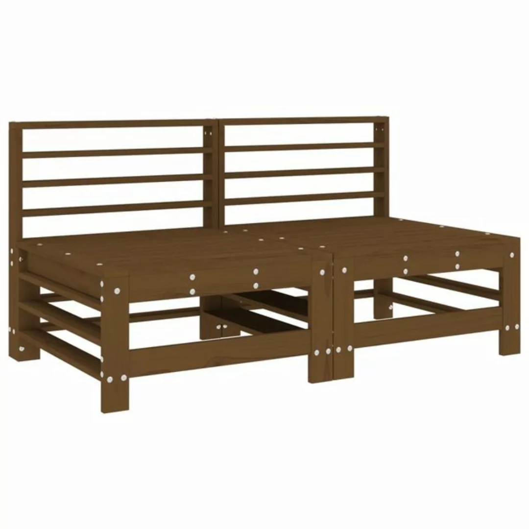 vidaXL Loungesofa Garten-Mittelsofas 2 Stk. Honigbraun Massivholz Kiefer, 1 günstig online kaufen