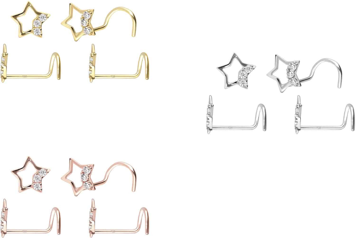PIERCINGLINE Nasenpiercing 14/18 Karat Gold Nasenstecker günstig online kaufen