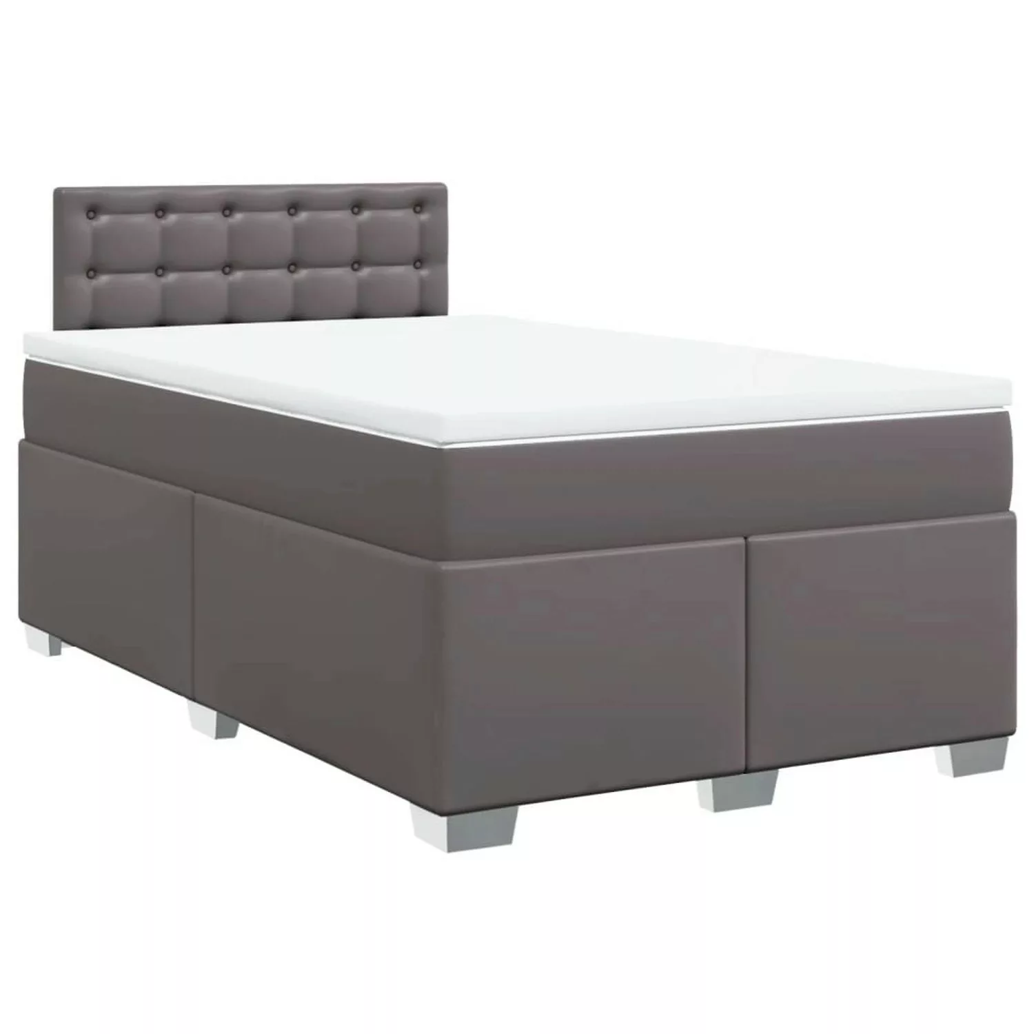 vidaXL Boxspringbett mit Matratze Grau 120x190 cm Kunstleder2101789 günstig online kaufen