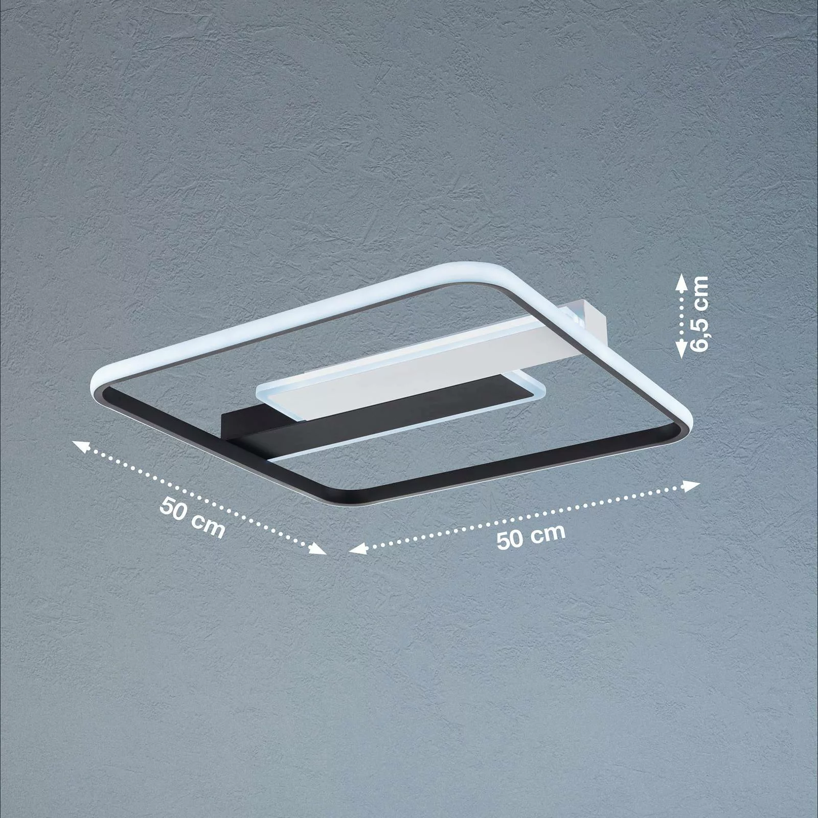 LED-Deckenleuchte Blithe 50x50cm, Rahmen günstig online kaufen