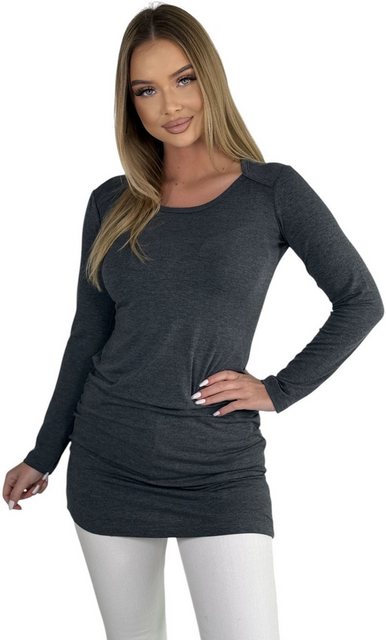 Mississhop Langarmshirt Modisches Damen-Longshirt mit langen Ärmeln günstig online kaufen