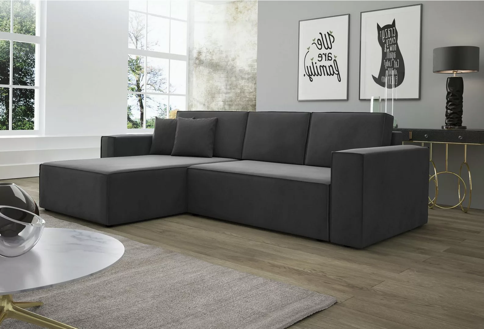 Unique Home Ecksofa Ecksofa MET-LUX, L-Form mit Schlaffunktion und Bettkast günstig online kaufen