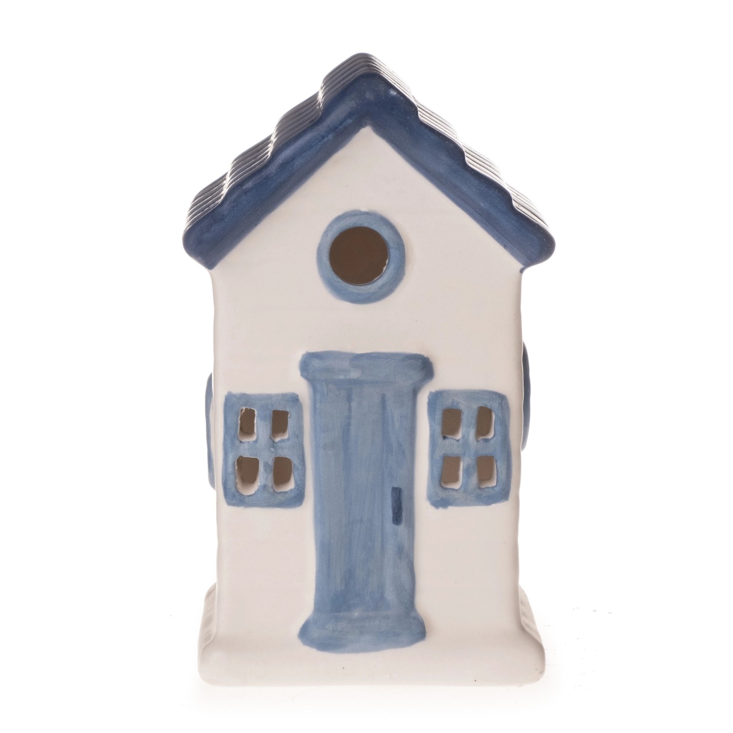 Deko-Strandhaus 6 cm x 6 cm x 10 cm Weiß-Blau-Grau günstig online kaufen