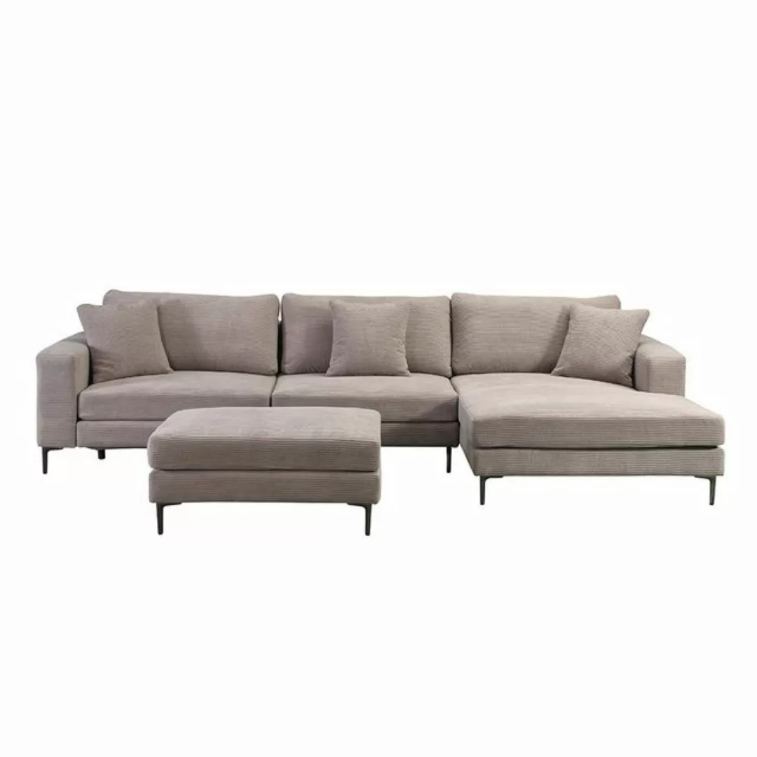 HOME DELUXE Sofa BELLANO Cord - 340 x 188 x 94 cm, inkl. Zierkissen Cordsof günstig online kaufen