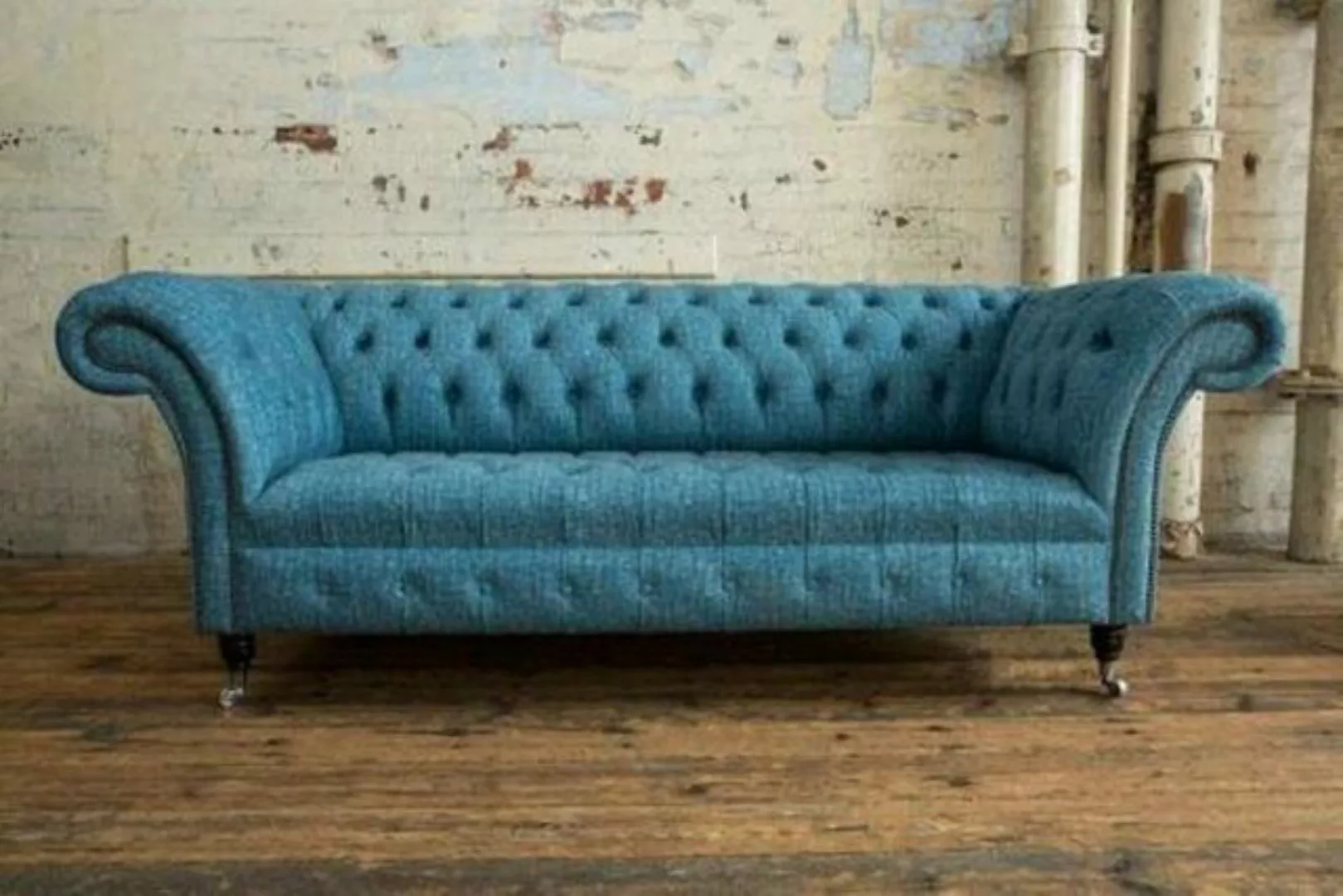 JVmoebel 3-Sitzer Chesterfield Couch 3 Sitzer Polster Sitz Textil Stoff günstig online kaufen