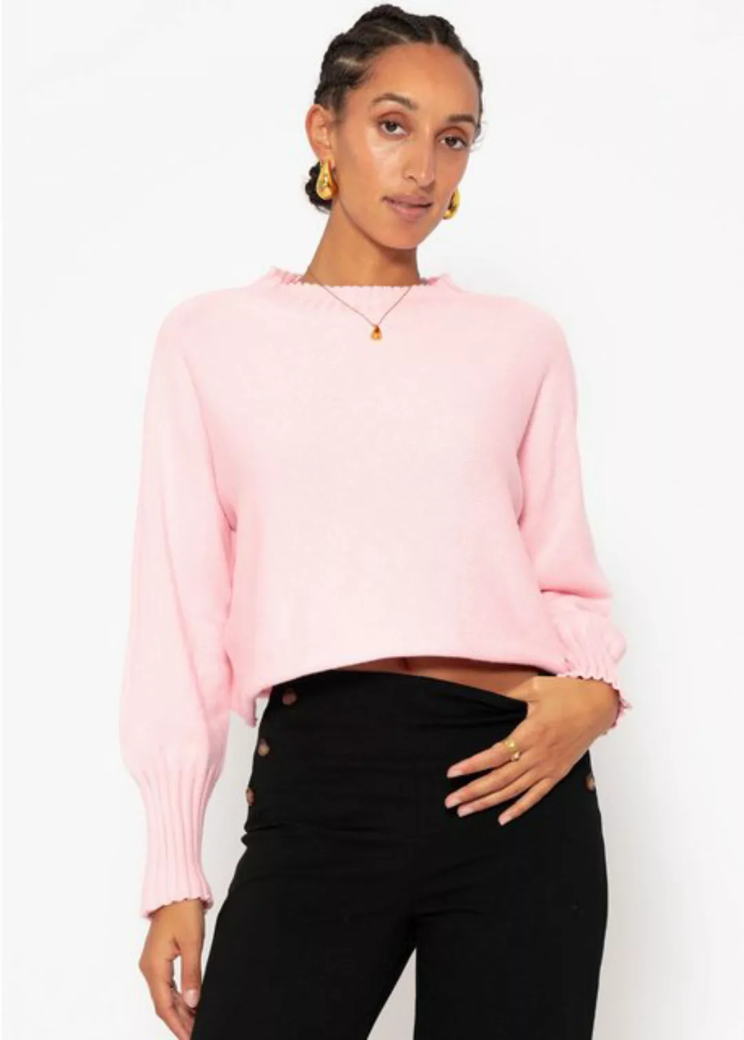 SASSYCLASSY Strickpullover Cropped Oversize Pullover Damen Lässiger Crop Pu günstig online kaufen