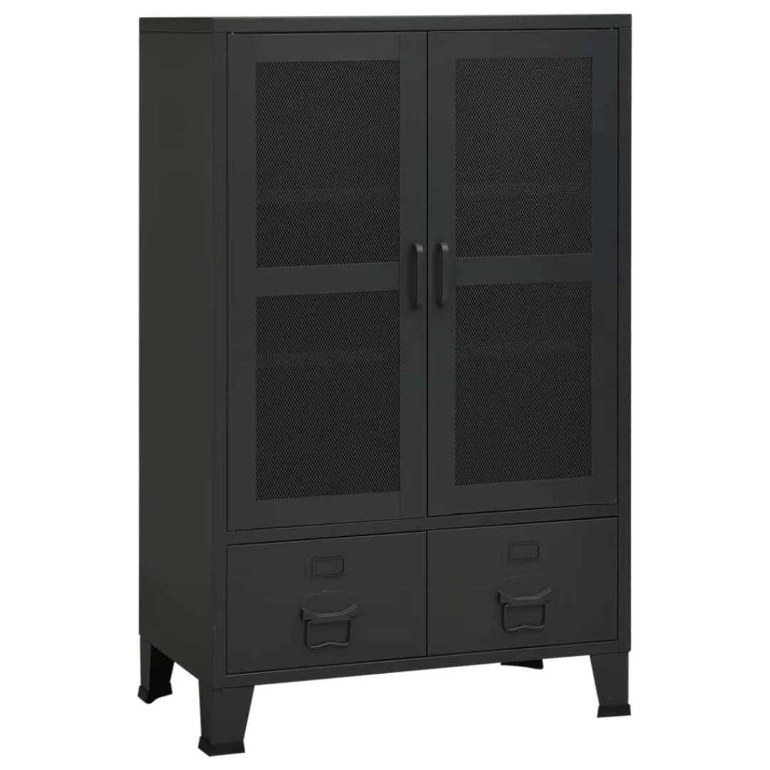 Lagerschrank Industrie-stil Schwarz 70x40x115 Cm Metall günstig online kaufen