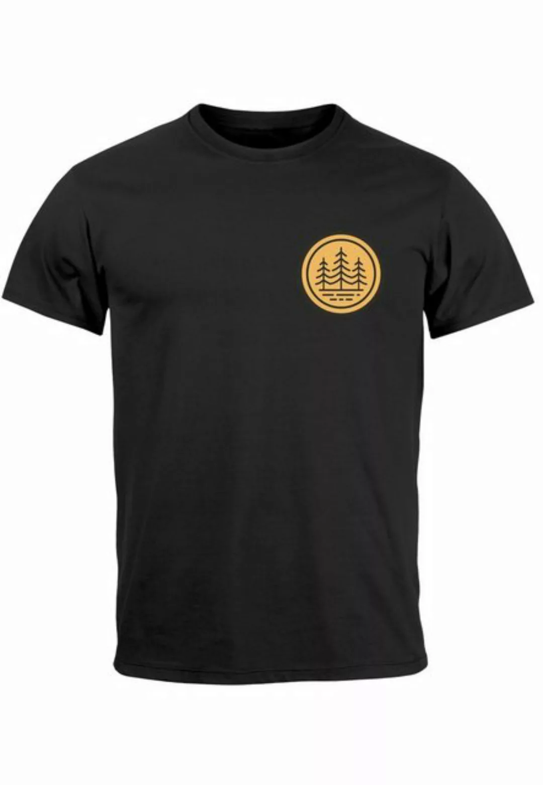 Neverless Print-Shirt Herren T-Shirt Wald Bäume Logo Badge Naturliebhaber O günstig online kaufen