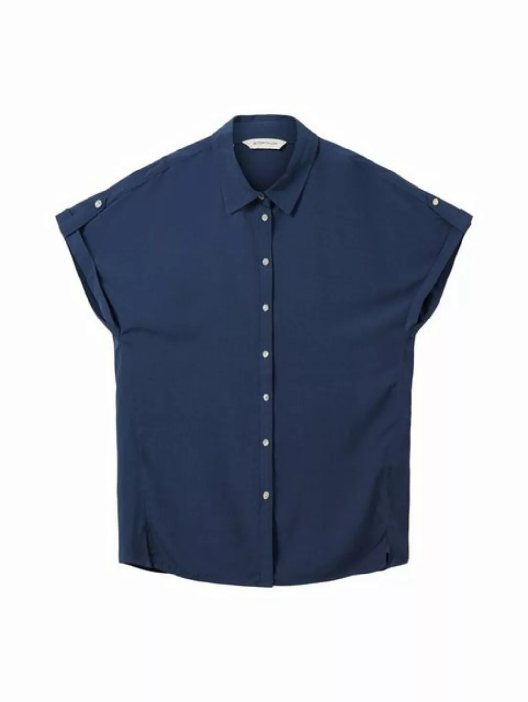 TOM TAILOR Blusenshirt Lockere Bluse Solid Kurzarm Kentkragen Hemd 5563 in günstig online kaufen