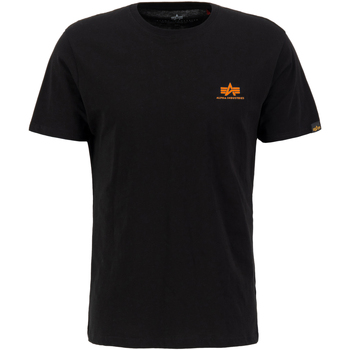 Alpha Industries  T-Shirts & Poloshirts Basic T-Shirt SL - black/neon orang günstig online kaufen