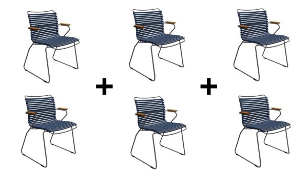 Sparset 6 tlg. Stuhl Click dunkelblau günstig online kaufen