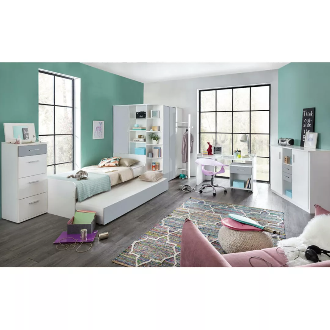 Jugendzimmer komplett Set mit Eckkleiderschrank, begehbar und beleuchtet un günstig online kaufen