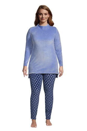 Pyjama-Set Cozy aus Stretch-Velours in großen Größen, Damen, Größe: 48-50 P günstig online kaufen