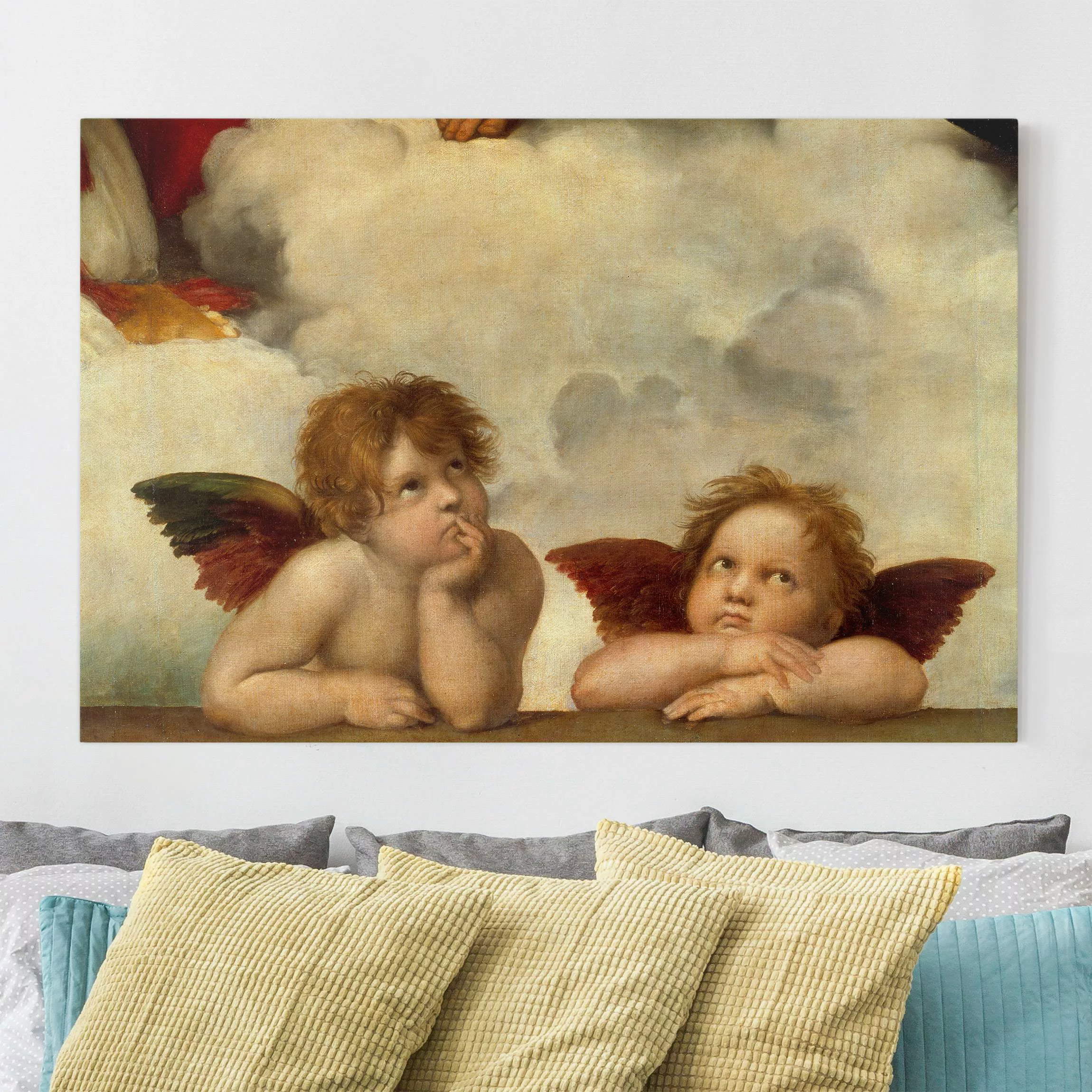 Leinwandbild Kunstdruck - Querformat Raffael - Zwei Engel günstig online kaufen