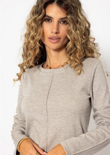 SASSYCLASSY Langarmshirt Langarmshirt Damen mit Ziernaht Shirt Langarm aus günstig online kaufen