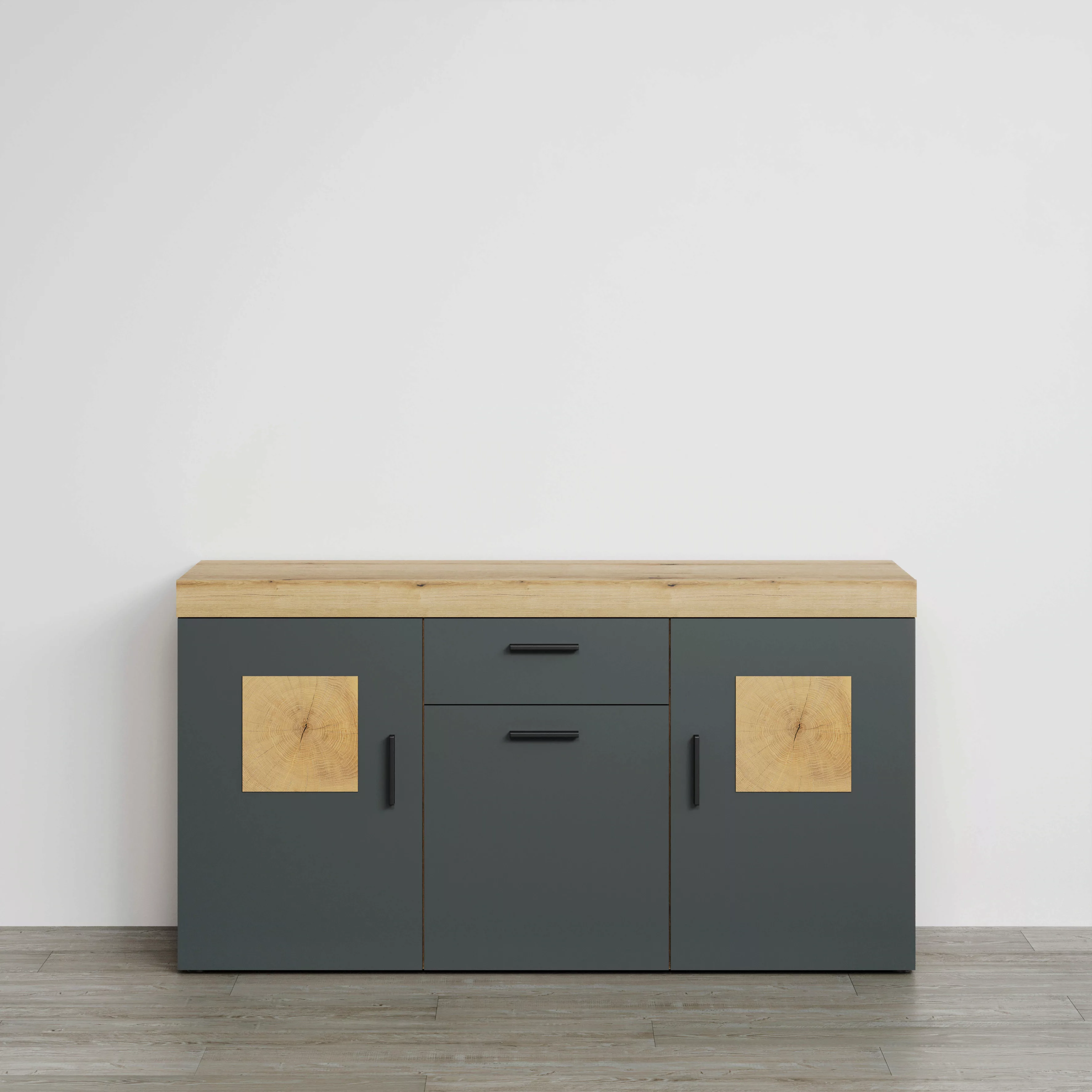 Home affaire Sideboard "Ghent", (Packung, 1 St.), Kommode mit Hirnholzappli günstig online kaufen